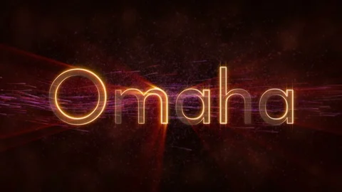 Omaha - Shiny looping city name text animation Stock Footage 99608297
