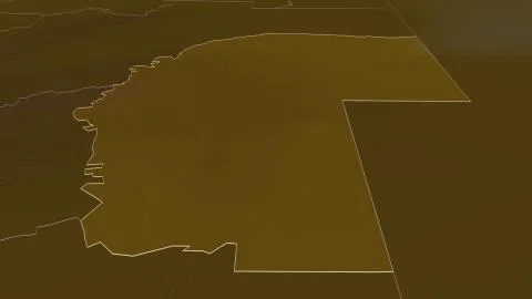 Omaheke, Namibia. Topographic relief map with surface waters Stock Illustration