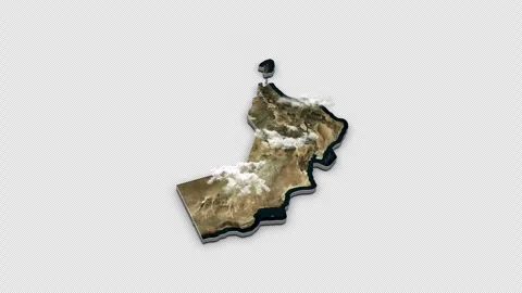 Oman 3D Country Map Animation Transparent Alpha Stock Footage 277741162