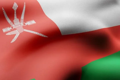 Oman 3d flag Stock Illustration