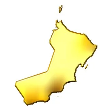 Oman 3d Golden Map Stock Illustration