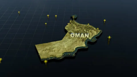 Oman 3D Map With Animation Stock Footage 308952329