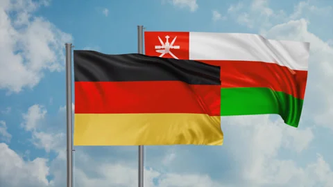 Oman and Germany flag Video stock 245111330
