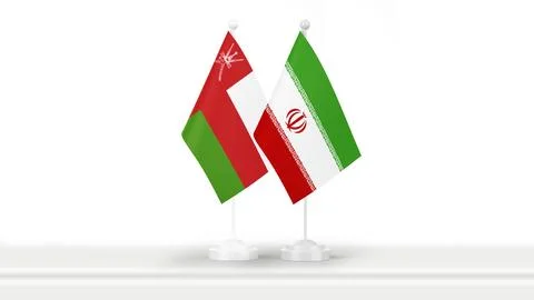 Oman and Iran flags Illustrazione stock
