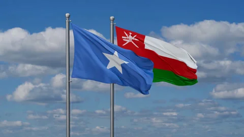 Oman and Somalia two flags Vídeos de archivo 287954218
