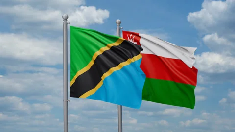 Oman and Tanzania two flags Stock Footage 269781227