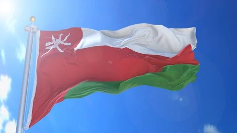 Oman animated flag pack in 3D and isolated background Stock Footage 119930430