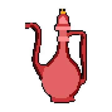 Oman arabic tea pot pixel art vector illustration Stock Illustration