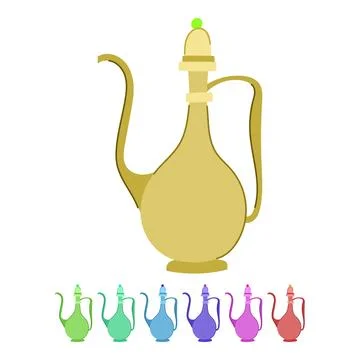 Oman arabic tea pot vector cartoon graphic Illustrazione stock