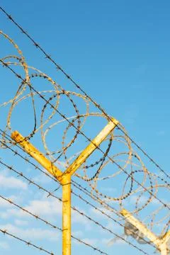 In oman barbwire  cloudy Stock Photos