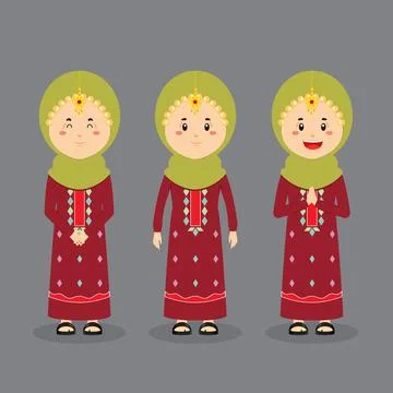 Oman Character with Various Expression Stock Illustration