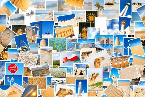 Oman in a desert  patchwork Stock-Fotos