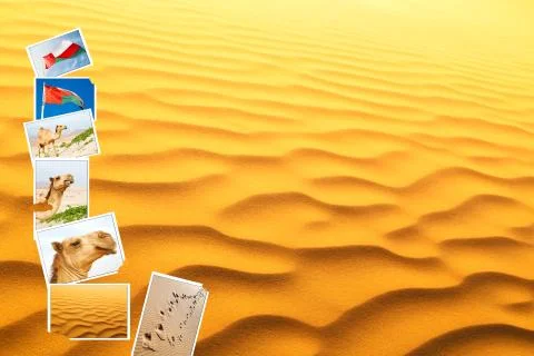 Oman in a desert  patchwork Stockfoto's