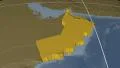 Oman extruded. Bumps. Graticule. 4k or 4k+ Resolution