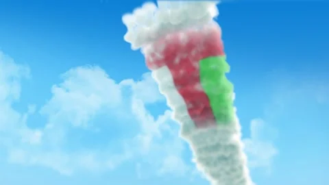 Oman Flag 3D Render Animation Created with Colored Smoke Trails by Aircraft 스톡 동영상 332309424