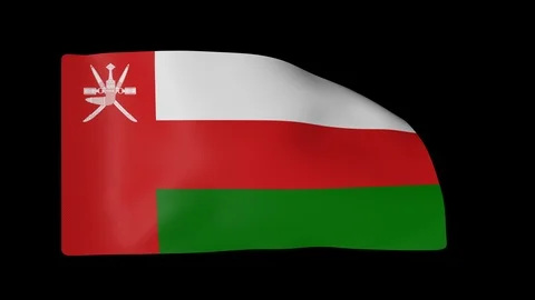 Oman Flag with Alpha Channel Video stock 87550756