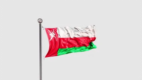 Oman Flag  Animation Loop Include Alpha 3D Rendering Stock-Footage 312087432