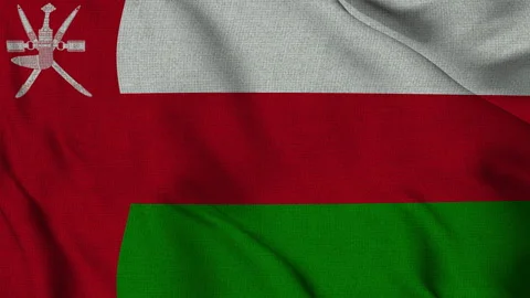 Oman Flag Animation Seamless Loop Waving in the Wind - 3D (4K UHD) Stock Footage 320596192