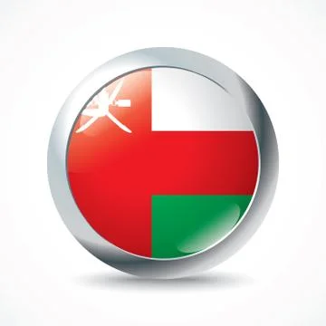 Oman flag button Stock Illustration