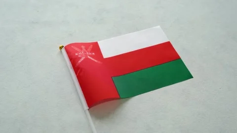 Oman flag close up on isolated background. Concept Omani country flag. Stock Footage 344084486