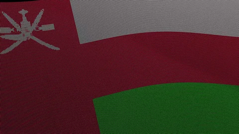 Oman Flag Digital Particle Waving Seamless Loop Animation on Black Background Видео 339303243