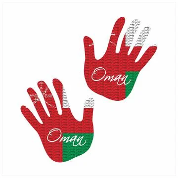 Oman flag hand vectors Stock-Illustration