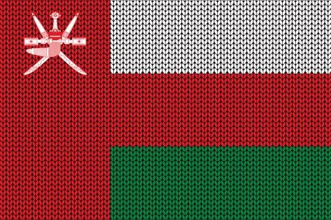 Oman flag in knitting pattern Stock Illustration