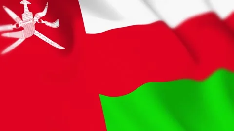 Oman Flag Seamless Loop 4k 60fps on Sky Background Stock Footage 340347114