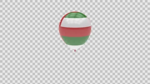 Oman flag textured balloon rotating Alpha Video stock 61528485