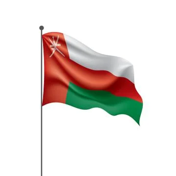 Oman flag, vector illustration on a white background Illustrazione stock