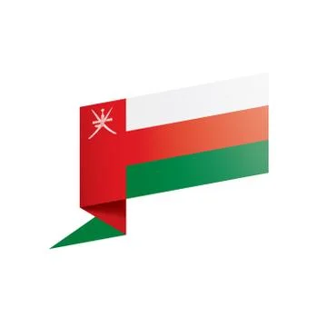 Oman flag, vector illustration on a white background Illustrazione stock