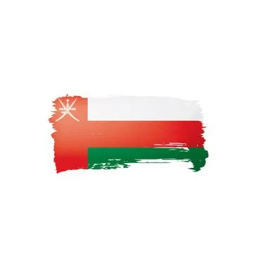 Oman flag, vector illustration on a white background. Illustrazione stock