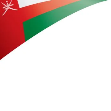 Oman flag, vector illustration on a white background Illustrazione stock