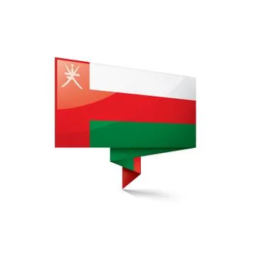 Oman flag, vector illustration on a white background Illustrazione stock