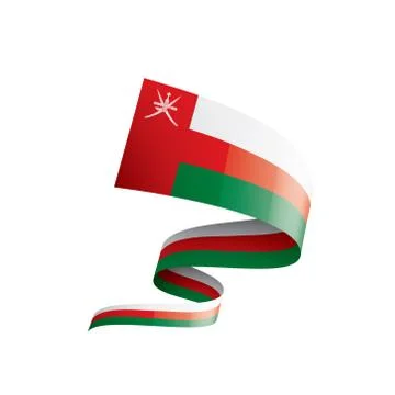Oman flag, vector illustration on a white background Illustrazione stock