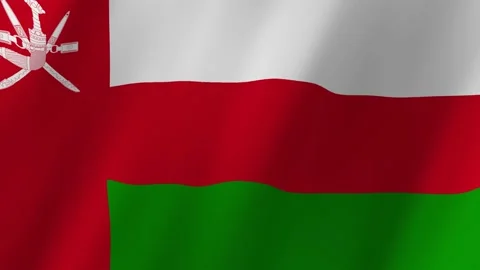 Oman flag waving animation Stock Footage 221989356