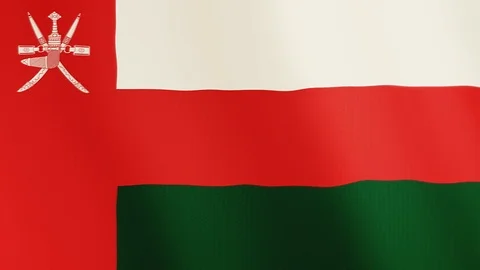 Oman flag waving animation. Full Screen. Symbol of the country. Video stock 89564637