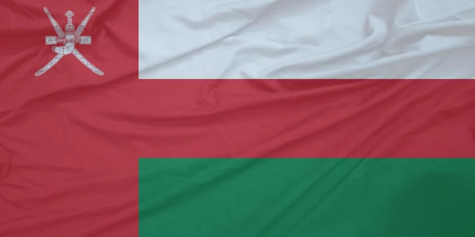 Oman Flag waving in the light breeze 库存照片