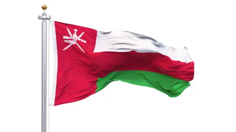 Oman flag waving looping with transparent background. Stock Footage 335385276