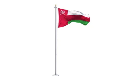 Oman flag waving looping with transparent background. Stock Footage 335429265
