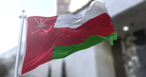 Oman-flag-waving-seamless-loop-4k-60fps Stock Footage 331436613