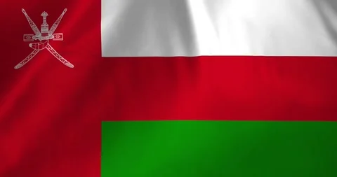 Oman flag waving with the wind background loop video animation Video stock 327173278