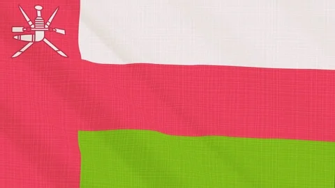 Oman flag waving in the wind. Icon in the frame. Animation loop Stock Footage 83795958