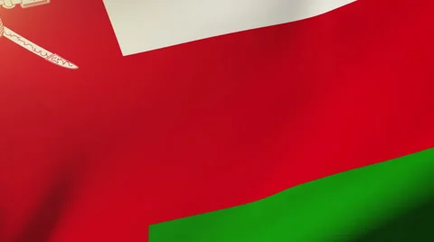 Oman flag waving in the wind. Looping sun rises style.  Animation loop Stock Footage 48591446