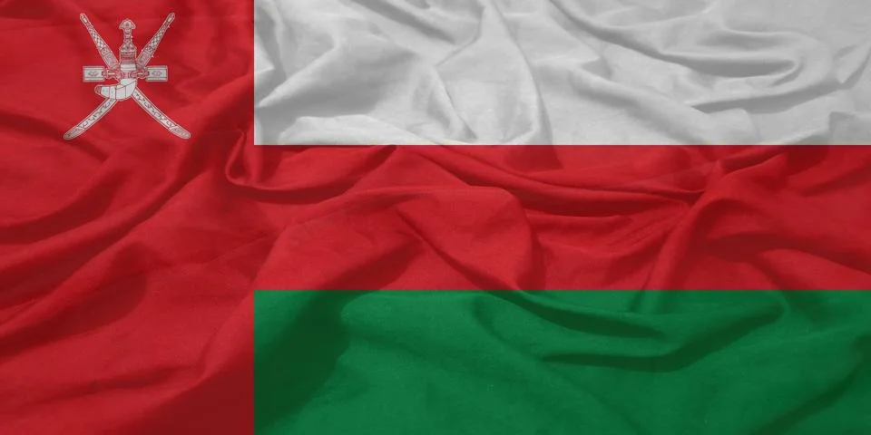 Oman    Fluttering flag texture view Stock Illustration