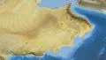 Oman, glide over the map, outlined 4k or 4k+ Resolution