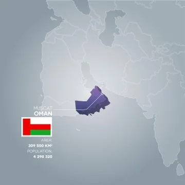 Oman information map. Stock Illustration