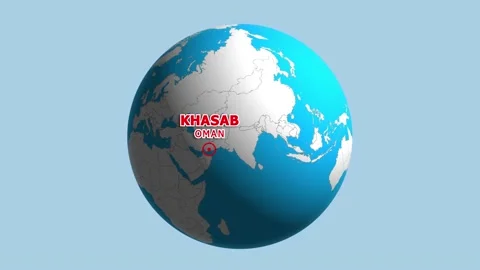 OMAN KHASAB ZOOM IN FROM SPACE Stock Footage 177528889