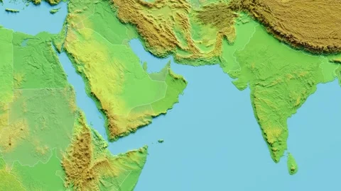 Oman Map 3D animated with Borders Video stock 348529750
