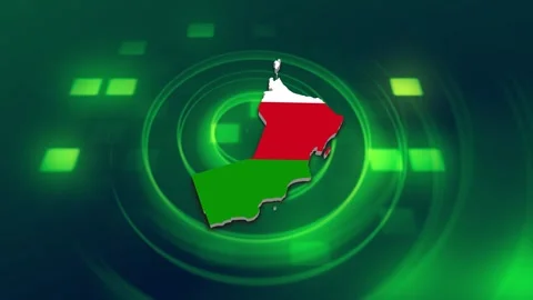 Oman Map and Flag Background Stock Footage 344029373